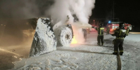 25.02.2026. Пожар на промплощадке УИ ЛПК, горит погрузчик - Ilim24.Ru